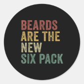 Beards Are The New Six Pack Funny Bearded Men  ラウンドシール (正面)
