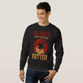 Beards Make Everything Better Lizard Pet Reptile スウェットシャツ (正面フル)
