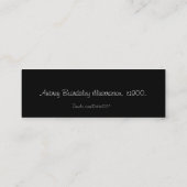 Beardsleyの天使のアールヌーボーのしおり スキニー名刺 (裏面)