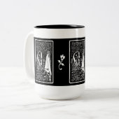 Beardsleyの孔雀及び女性Mug ツートーンマグカップ (正面左)