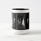 Beardsleyの孔雀及び女性Mug ツートーンマグカップ (中央)