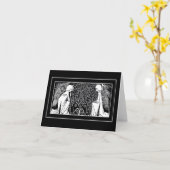 Beardsleyアールヌーボーの天使のメッセージカード カード (黄色い花)