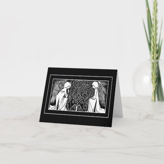 Beardsleyアールヌーボーの天使のメッセージカード カード (正面)