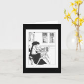 Beardsleyイゾルデアールヌーボーのメッセージカード カード (黄色い花)