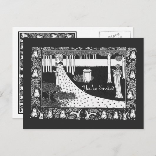 Beardsley結婚のブライダルシャワー招待 インビテーションポストカード (正面/裏面)