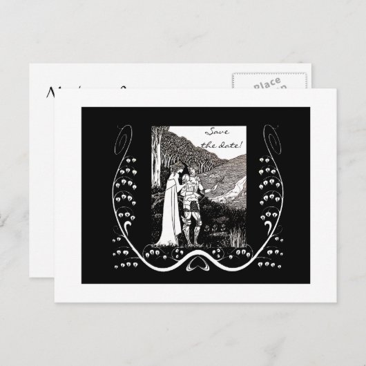 Beardsley Knight & Lady日付はがきを保存 案内ポストカード (正面/裏面)