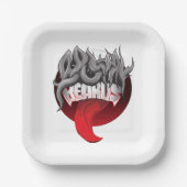 「BEARDUS」のスタイリッシュなグラフィック ペーパープレート (正面)
