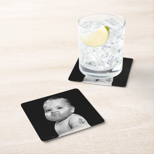 Bearedの堅い男の赤ちゃん スクエアペーパーコースター (インサイチュ)