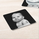 Bearedの堅い男の赤ちゃん スクエアペーパーコースター (アングル)