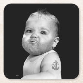 Bearedの堅い男の赤ちゃん スクエアペーパーコースター (正面)