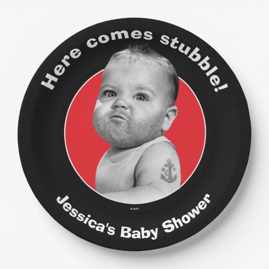 Bearedの堅い男の赤ちゃん ペーパープレート (正面)