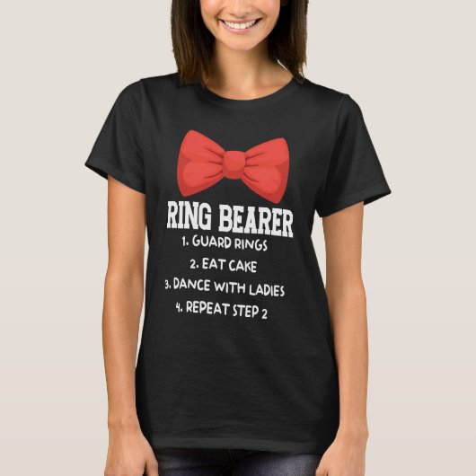 Bearer Ring Guard Rings Eat Cake Wedding Marriage Tシャツ (正面)