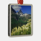 Beargrass at Logan Pass in Glacier National Park メタルオーナメント (右)