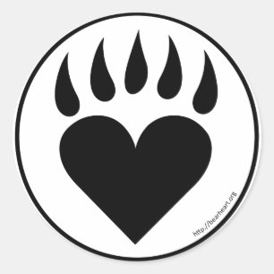 BearHeartの円形のステッカー ラウンドシール