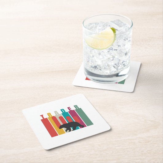 Bearish market | Trader | Simple design スクエアペーパーコースター (インサイチュ)