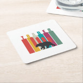 Bearish market | Trader | Simple design スクエアペーパーコースター (アングル)