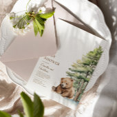 Bearly待ちウッドランドテディベア赤ちゃんシャワー 招待状