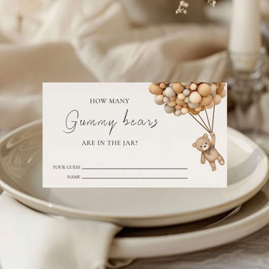 Bearly待ちテディバルーン推測ゲーム エンクロージャーカード