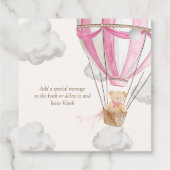 bearly待ちテディベアーピンクありがとう赤ちゃんシャワー フェイバータグ (裏面)