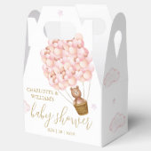 bearly待ちテディベアーベアーピンクバルーン赤ちゃんシャワー フェイバーボックス (オープン)