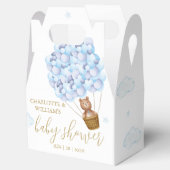 bearly待ちテディベアーベアーブルーバルーン赤ちゃんシャワー フェイバーボックス (オープン)