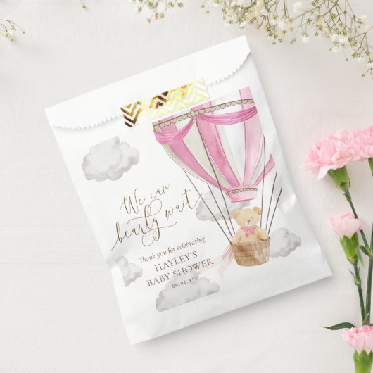 Bearly待ちテディベア熱い空気バルーンベビーシャワー フェイバーバッグ (封をした状態)