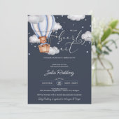 Bearly待ちテディベア空気バルーンベビーシャワー 招待状 (スタンド正面)