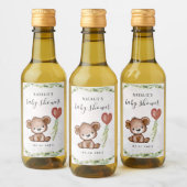 Bearly待ちテディベア赤ちゃんシャワー ワインラベル (ボトル)
