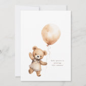 Bearly待ちテディベア赤男女兼用ちゃんシャワー 招待状 (裏面)