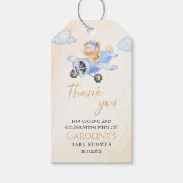 Bearly待ちテディベア飛行機ありがとう ギフトタグ