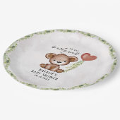 bearly待ち水の色クマ赤ちゃんシャワー ペーパープレート (アングル)