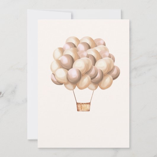Bearly待ち茶色のホットエアバルーン赤ちゃんシャワー 招待状 (裏面)