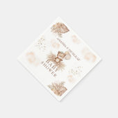 Bearly待ちBoho Pampasベビーシャワーテディベア スタンダードカクテルナプキン (角)