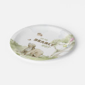 bearly待ってキュートなクマの水の色ベビーシャワー ペーパープレート (アングル)