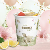 bearly待ってキュートなクマの水の色ベビーシャワー 紙コップ