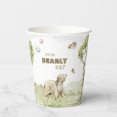 bearly待ってキュートなクマの水の色ベビーシャワー 紙コップ (裏面)