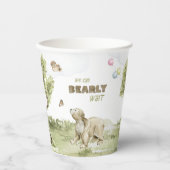 bearly待ってキュートなクマの水の色ベビーシャワー 紙コップ (正面)