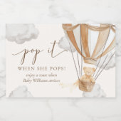 Bearly待つタンTeddy彼女がポップするポップ・アートの時にそれを耐える スパークリングワインラベル (シングルラベル)