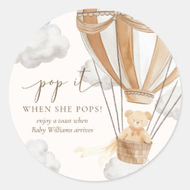 Bearly待つタンTeddy彼女がポップするポップ・アートの時にそれを耐える ラウンドシール