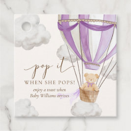 Bearly待つテディベアポップ・アートの薄紫時ポップ フェイバータグ