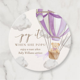 Bearly待つテディベアポップ・アートの薄紫時ポップ フェイバータグ