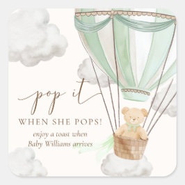 Bearly待つテディベアミントポップ・アートのそれを彼女がポップ スクエアシール