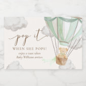 Bearly待つテディベアミントポップ・アートのそれを彼女がポップ スパークリングワインラベル (シングルラベル)