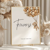 Bearly待つ気球の赤ちゃんシャワー好意サイン ポスター