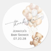 Bearly男女兼用 Wait Shawaer Thank You ラウンドシール (正面)