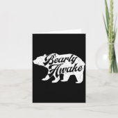 Bearly Awake Bear. Funny Bear Christmas Pajamas Gi カード (正面)