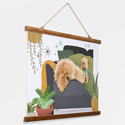 BEARLY AWAKE - CHEW wood totpesy 吊り下げ型タペストリー (傾斜あり)