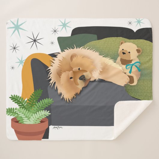 BEARLY AWAKE - CHOWシェルパ毛布 シェルパブランケット (正面(横))