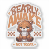 Bearly Awake - Sleepy Bear Holdingコーヒーパン シール (正面)