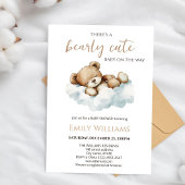 Bearly Cute Baby Shower Invitation | Neutral Teddy 招待状